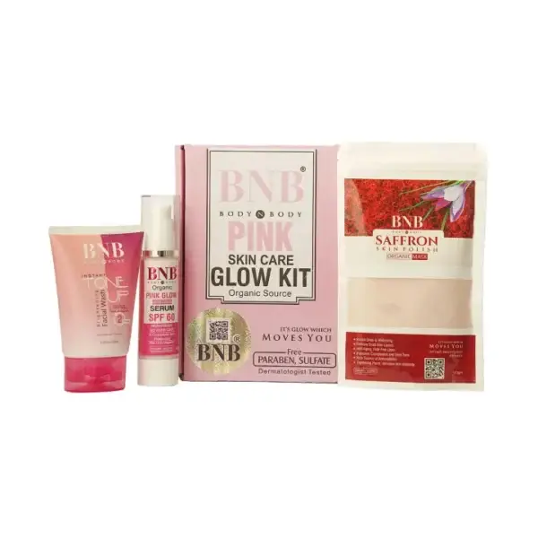 BNB Pink Glow Kit ( Toneup Facewash + Saffron Mask + Pink Glow Sunscreen) - Image 5