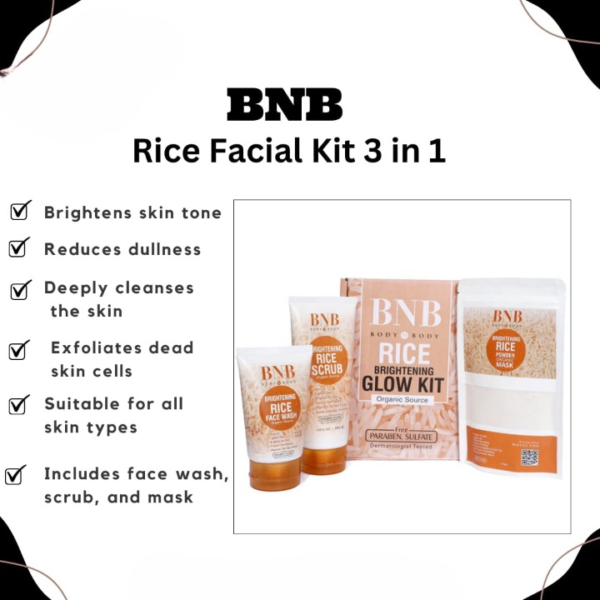 3 in 1 BNB Whitening Rice Extract Bright & Glow Kit | Best Quality Glow Kit - Image 3