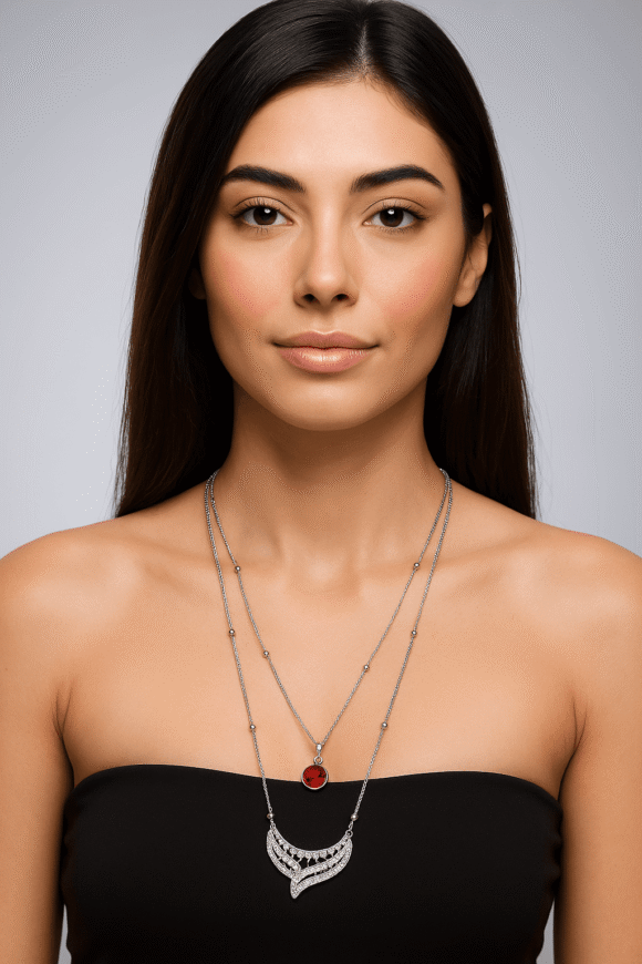 Crimson Crest Necklace - Image 2