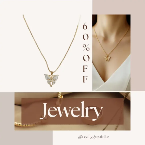 Golden Butterfly Pendant - Image 3