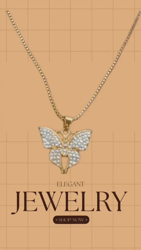 Golden Butterfly Pendant - Image 4