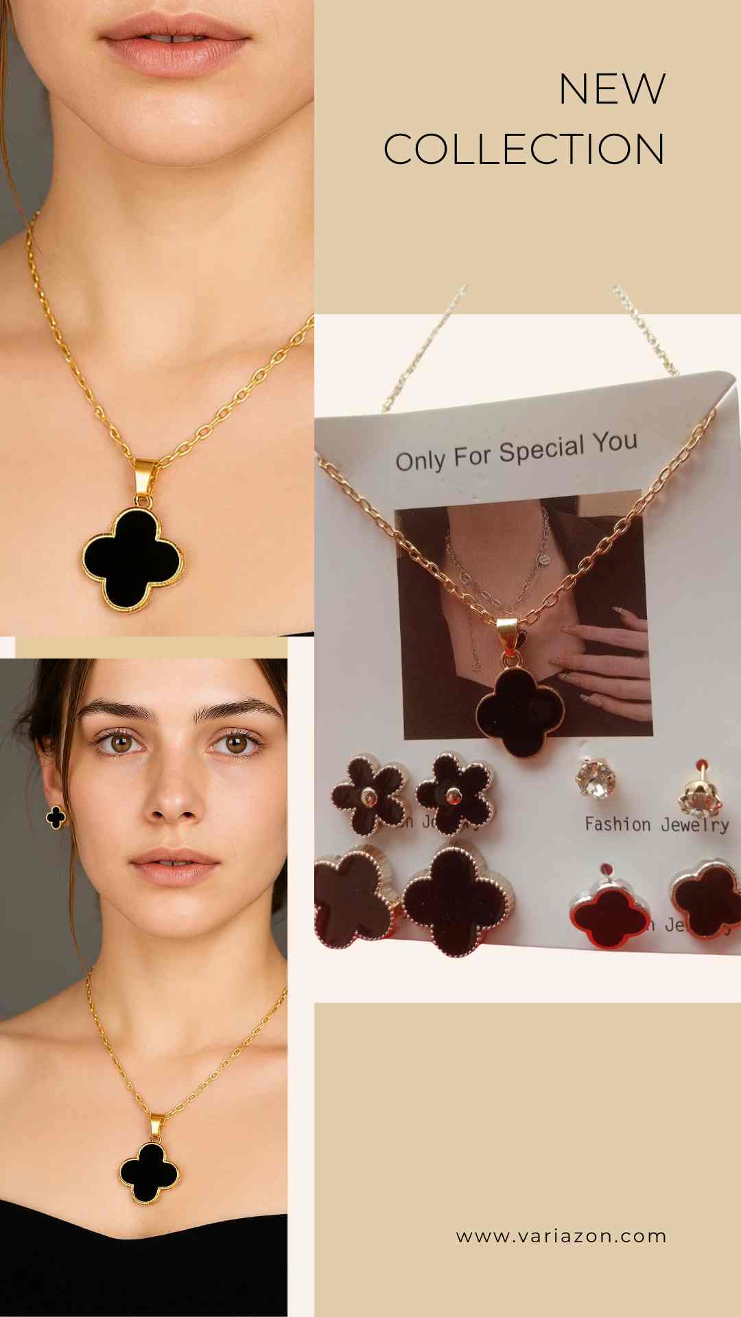 Clover Halo Gold Pendant