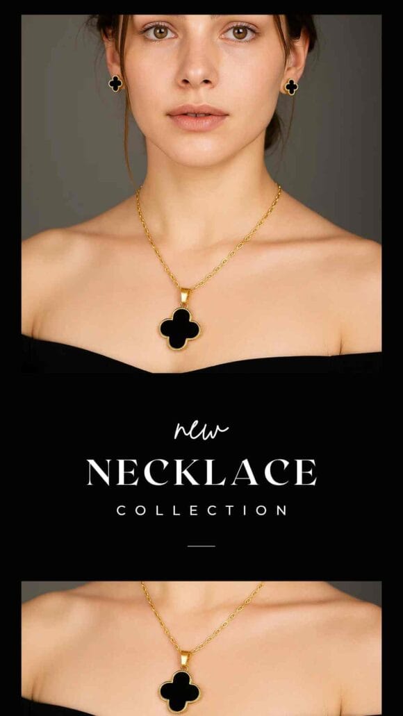 Clover Halo Gold Pendant - Image 3