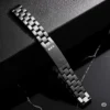 Black Steel Diamond Accent Bracelet