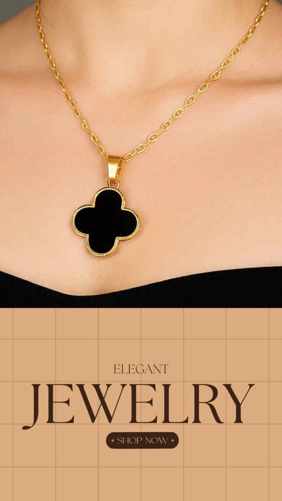Clover Halo Gold Pendant - Image 4